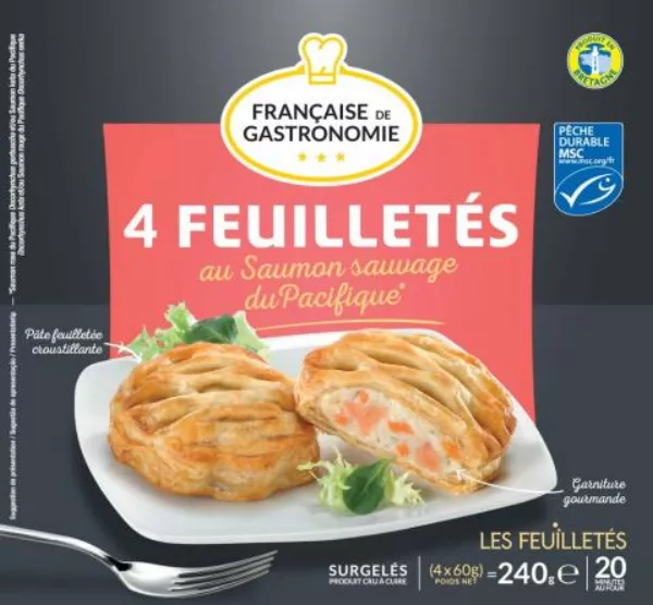 Feuilletés au saumon sauvage 4x60g - FRANÇAISE DE GASTRONOMIE
