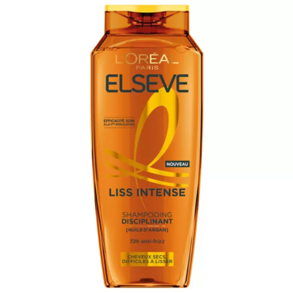 Shampooing Disciplinant Huile d'Argan Liss Intense Cheveux Secs et Difficiles à Lisser 300ml - ELSEVE
