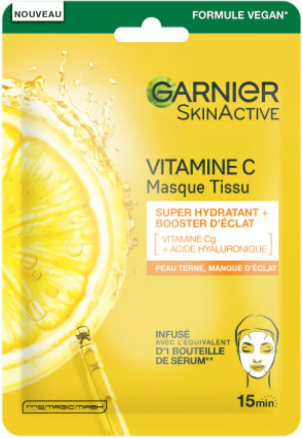 Masque Visage Tissu Vitamine C Booster D'Eclat Skinactive - GARNIER