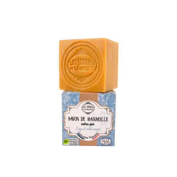 Jabón De Marsella Extra Puro Cubo Caja Cartón 200 Gr - Les Secrets De Leontine