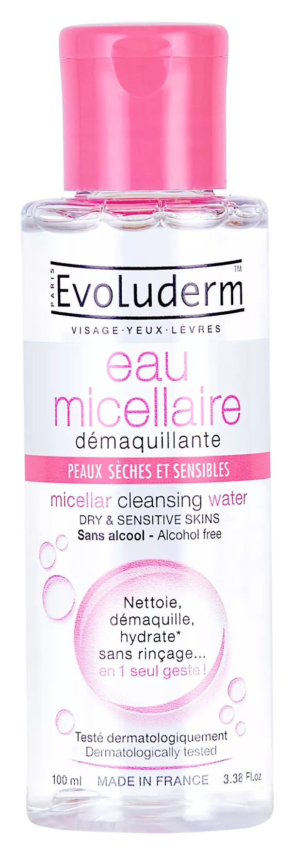 Micellar Makeup Remover Water for Dry and Sensitive Skin 100ml - Evoluderm