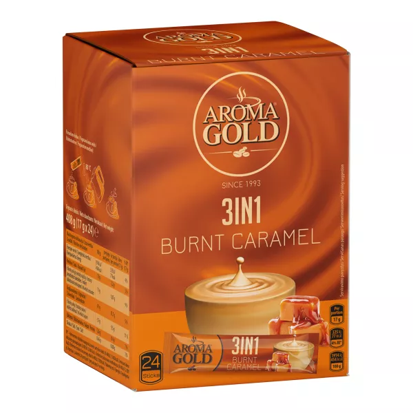 Cà phê hòa tan Caramel 3in1 Display X24 - Aroma Gold