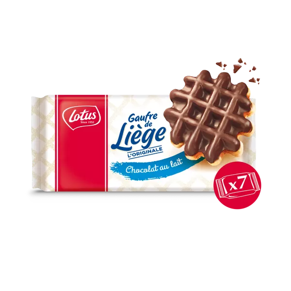 Gaufre de Liège Chocolat au lait 363g (7x1p)- LOTUS