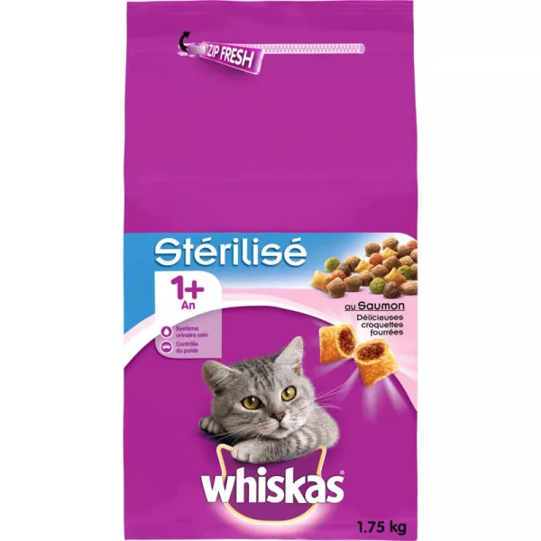 Croquettes Pour Chat Stérilisé Au Saumon 1,75g - Whiskas
