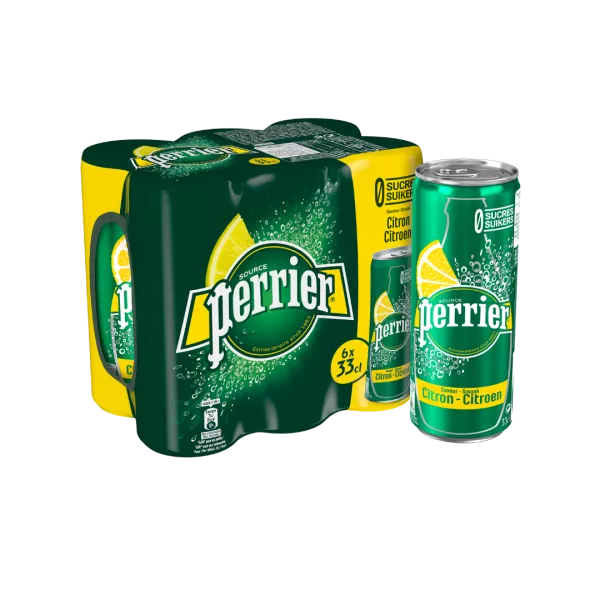 Agua con Gas Sabor Limón Caja Slim 33cl X 6 - PERRIER