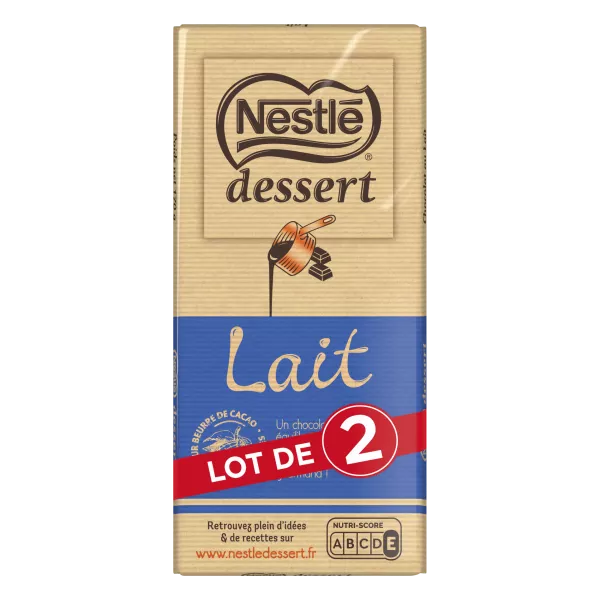 Tablette De Chocolat Au Lait Dessert 2x170g - NESTLÉ
