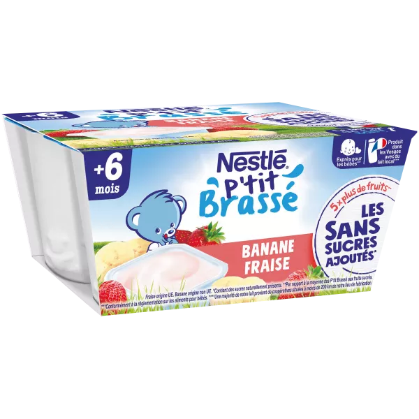 P'tit Brassé Strawberry/Banane ab 6 Monaten 4x90 - NESTLE