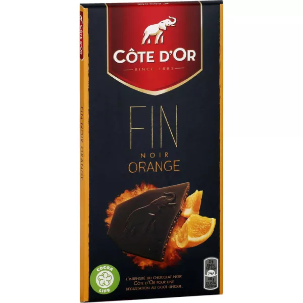 Barra de chocolate amargo e raspas de laranja 100g - COTE D'OR