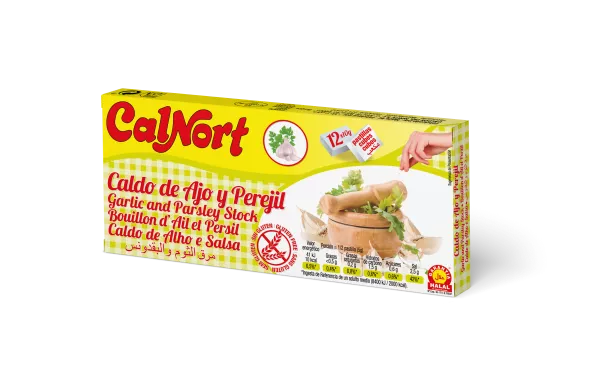 Knoblauch- und Petersilienbrühe, gewürfelt, 12 Würfel - CALNORT