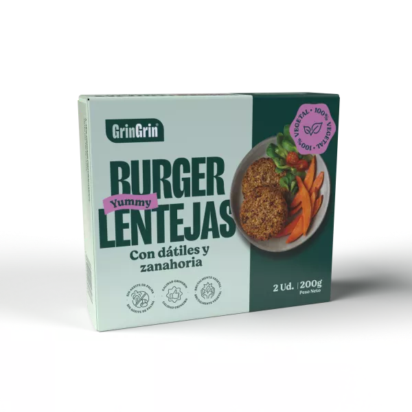 Hambúrguer de Lentilha (2 Hambúrgueres de 100 Gr) - Gringrin