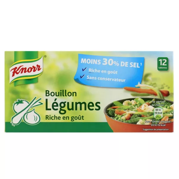 Caldo de legumes -30% sal, 12x9.1 - KNORR