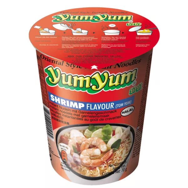 Instant-Garnelennudeln (Tasse). 12 x 70 g - YUM YUM