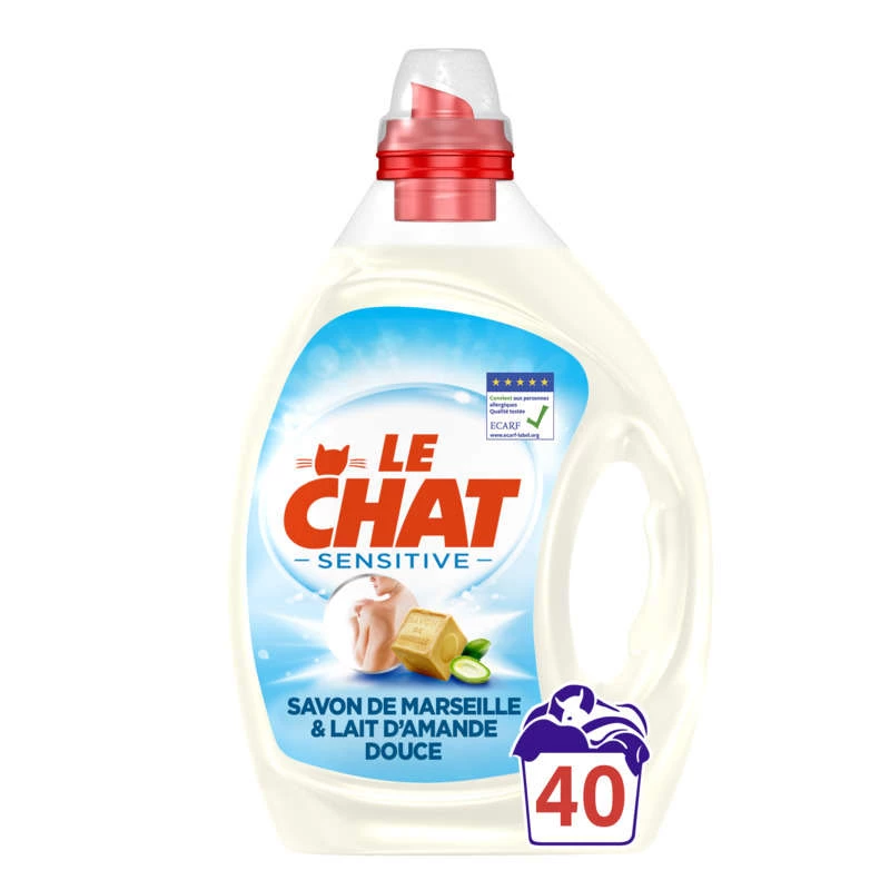 Marseille soap & sweet almond liquid detergent 2l - LE CHAT