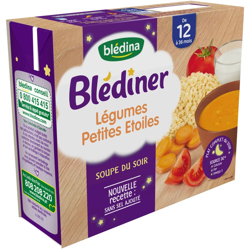 Blédiner légumes/ pâtes dès 12 mois 2x250ml - BLEDINA