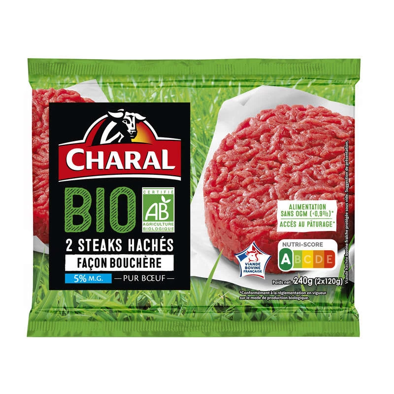 Steaks Hachés Façon Bouchere 5%, x2, 120g - CHARAL