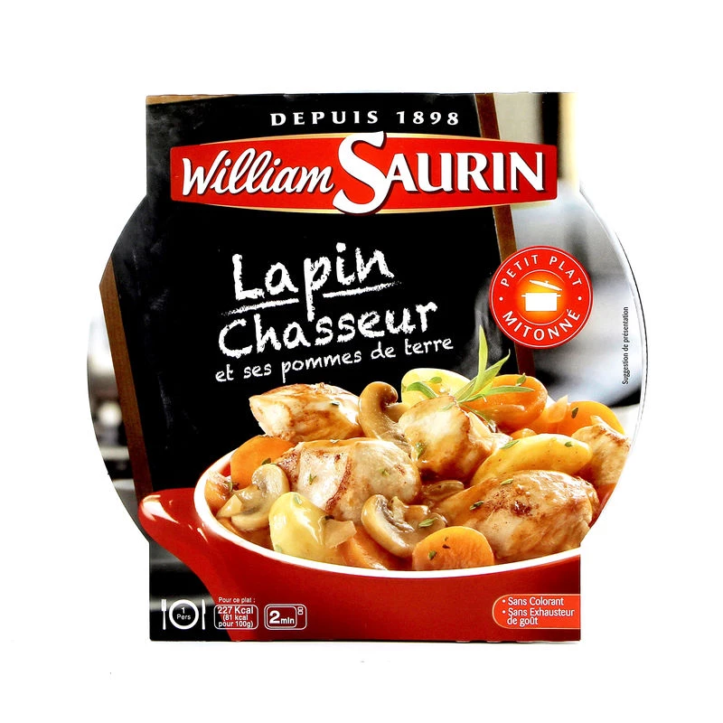 Lapin Chasseur et ses Pommes de Terre, 280g - WILLIAM SAURIN