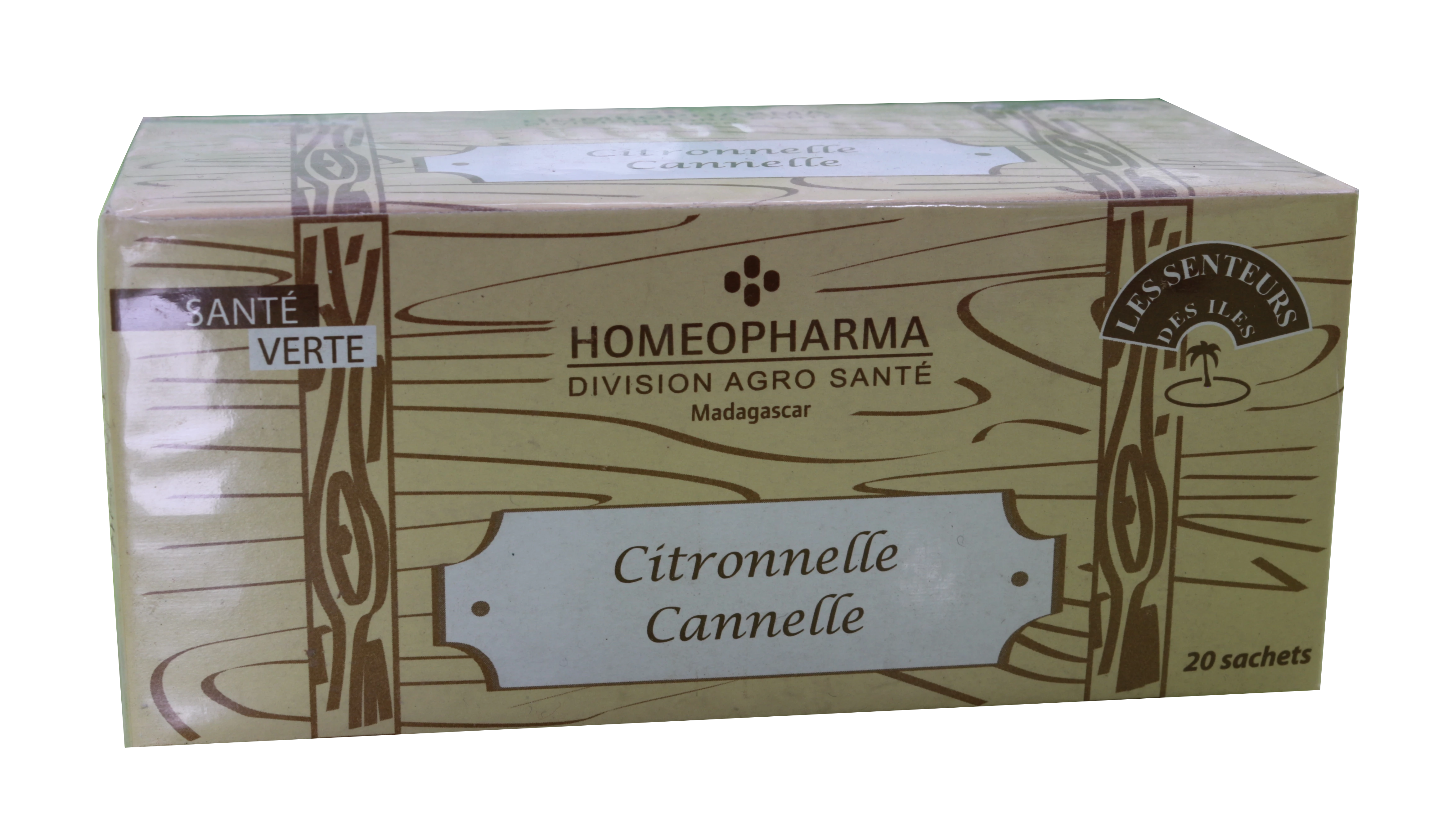 شاي الأعشاب - مجموعة الحقن برائحة الجزر Lemongrass-Cinnamon Box 20 Infusettes - HOMEOPHARMA