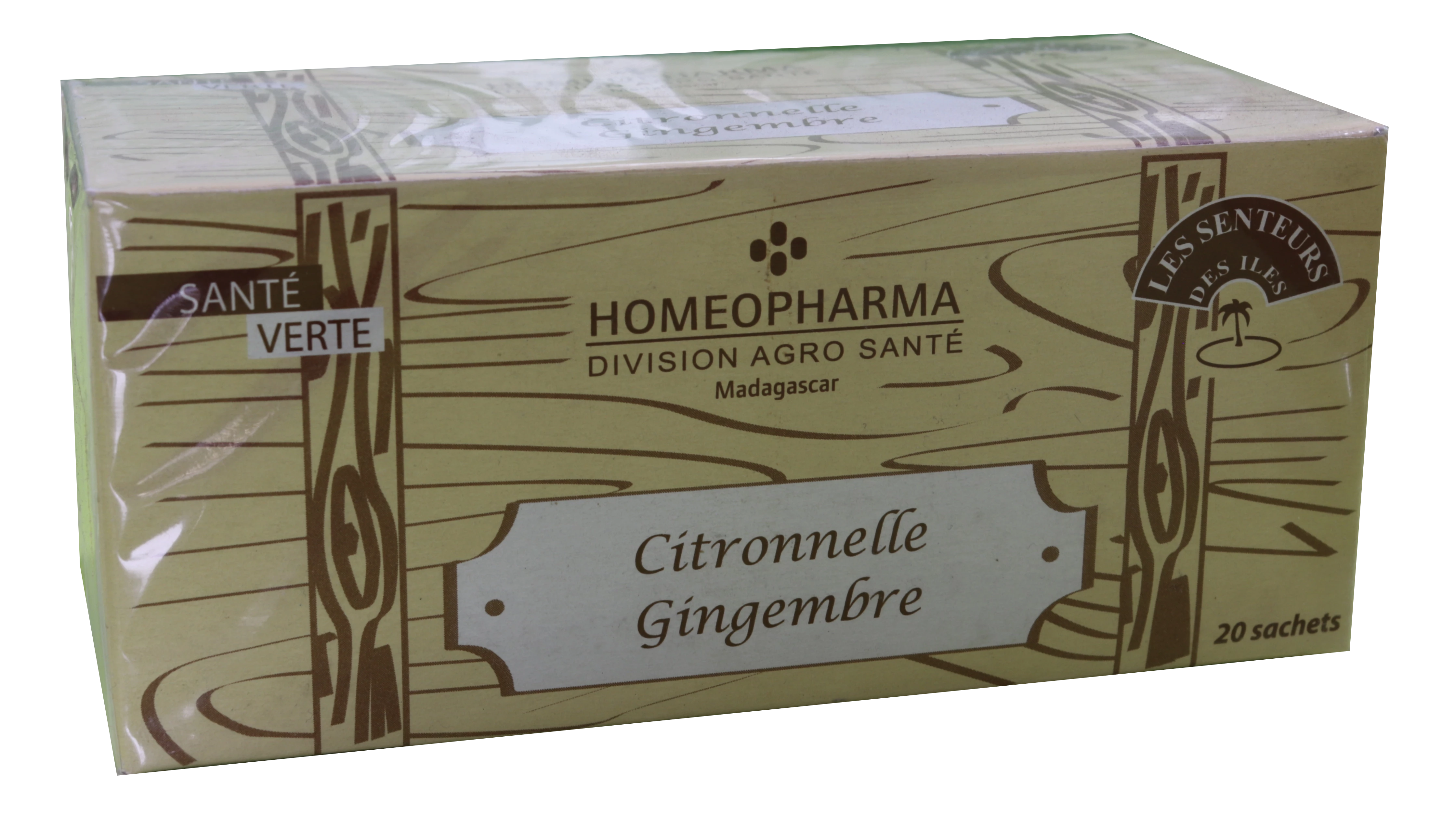 شاي الأعشاب - مجموعة الحقن برائحة الجزر Lemongrass-Ginger Box 20 Infusettes - HOMEOPHARMA