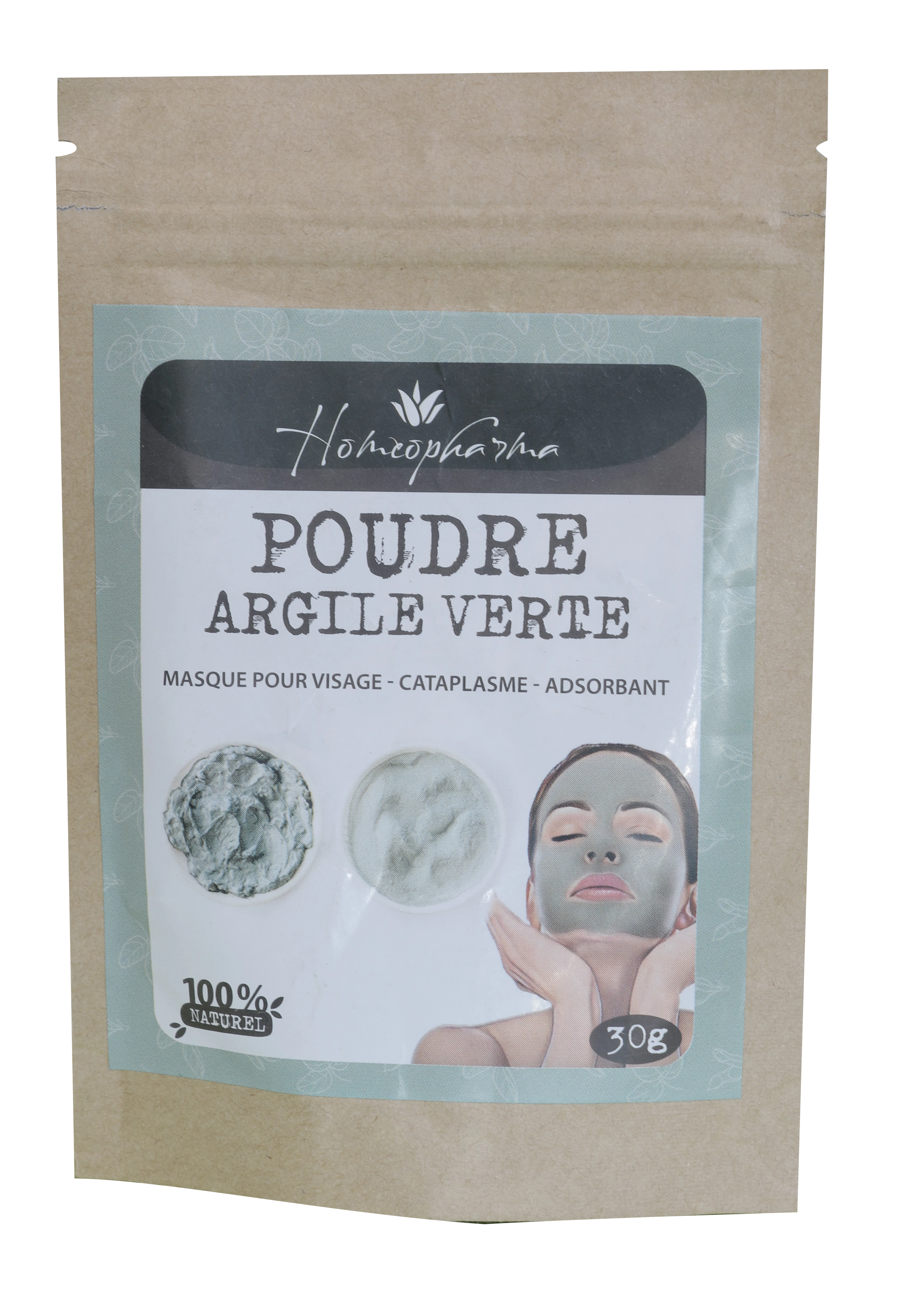 Pote de Pó de Argila Verde 30 Gr - HOMEOPHARMA