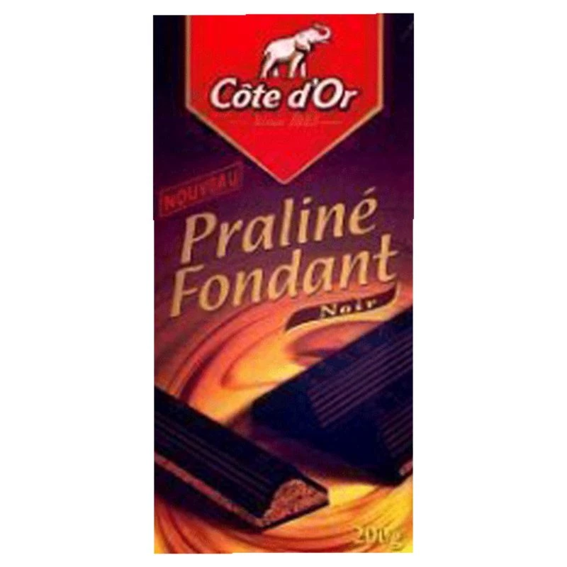 Tablette de chocolat praliné fondant noir 200g - COTE D' OR