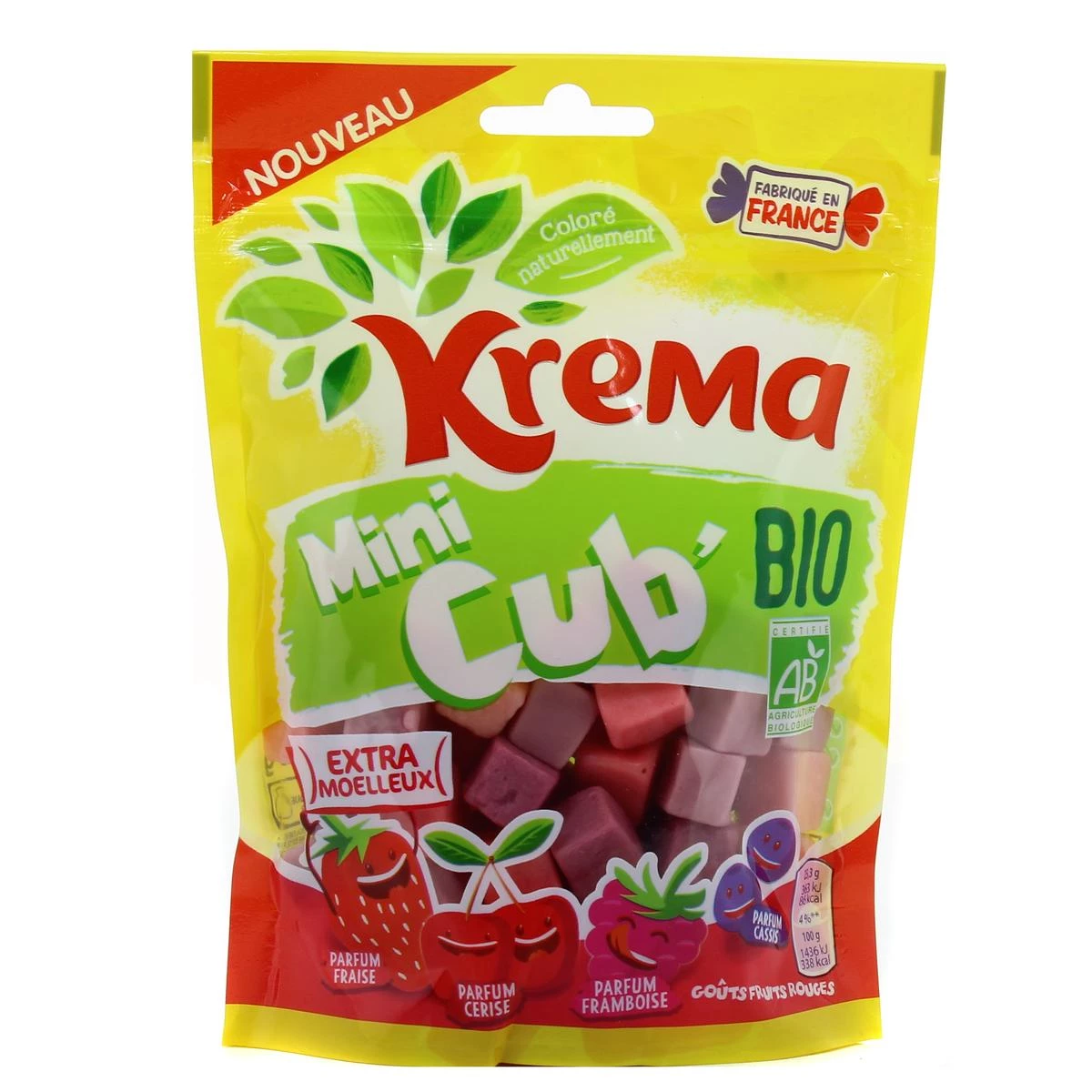 Caramelos de frutos rojos mini cub ecologicos 130g - KREMA