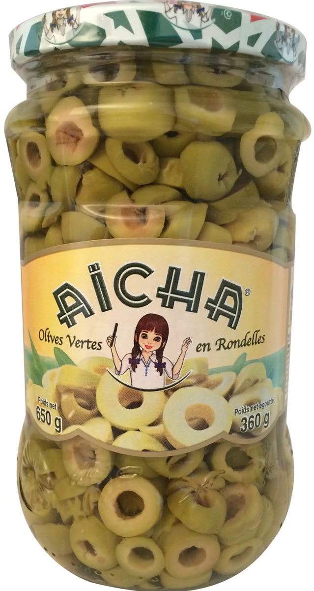 Olive verte Rondelle 650g - AICHA