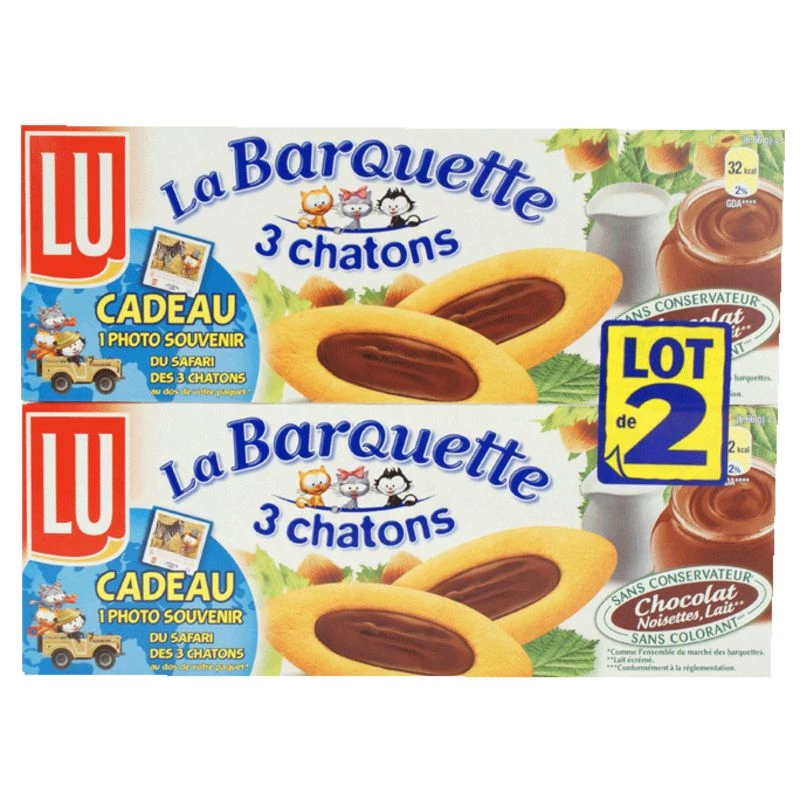 Шоколадное печенье La Barquette 2x240г - LU