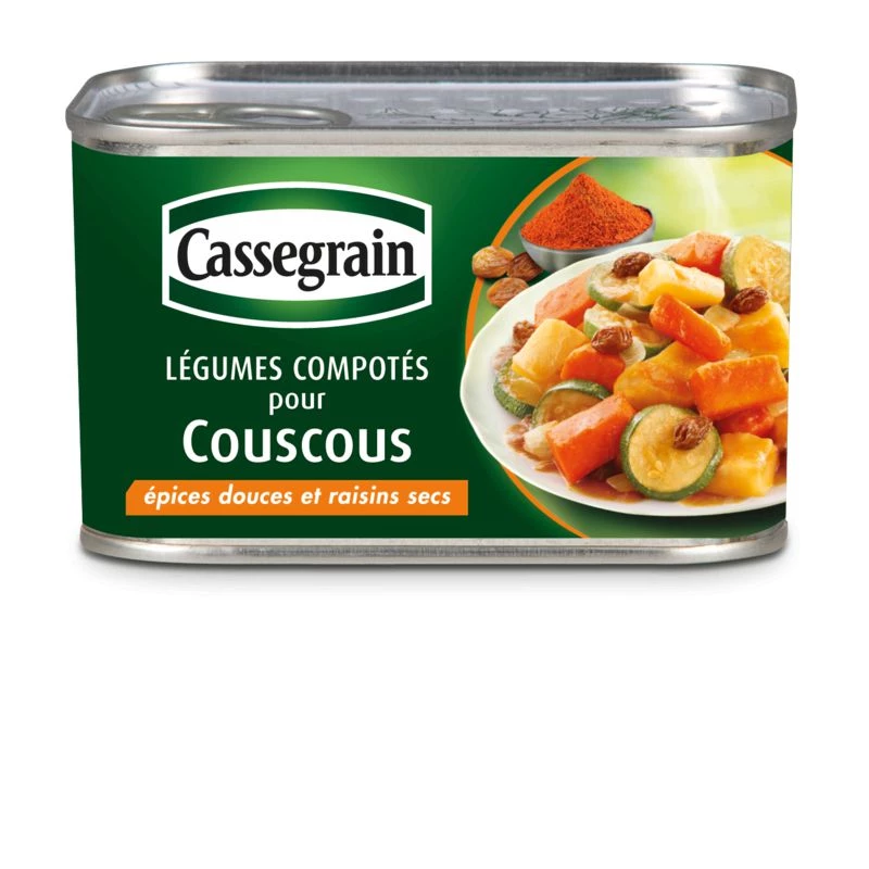 Légumes Compotés pour Couscous Épices Douces, 375g  -  CASSEGRAIN