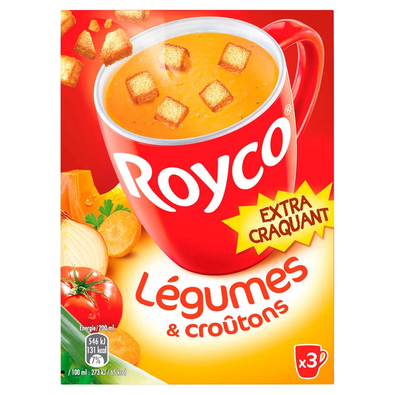 Sopa de verduras y picatostes 3 sobres - ROYCO
