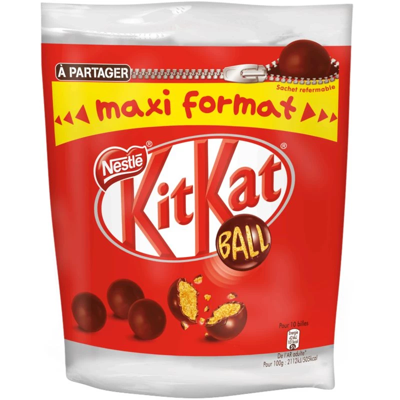 Bonbons Ball chocolat lait et céréales 400g - KIT KAT