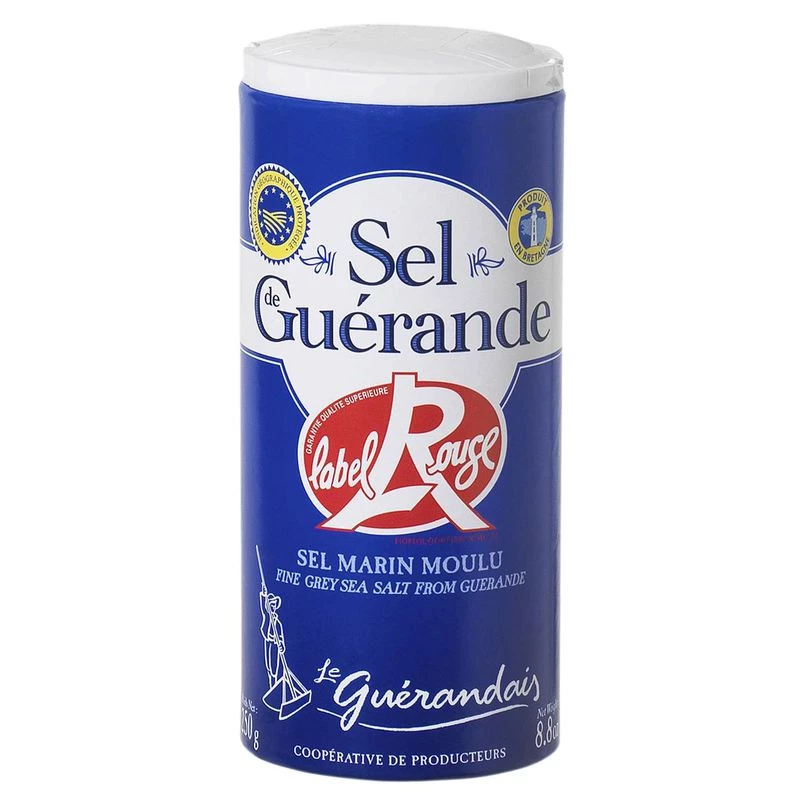 Sal marina molida etiqueta roja 250g - LE GUERANDAIS
