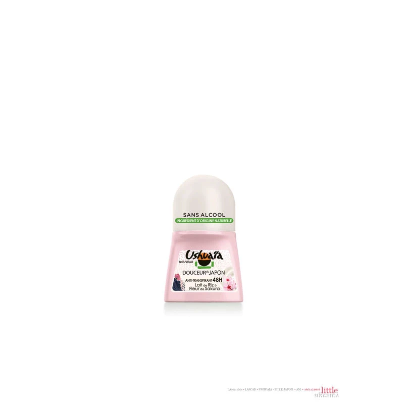Roll-on women's deodorant 48h rice milk/Sakura flower 50ml - USHUAIA