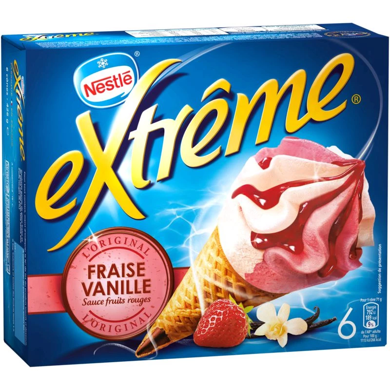 स्ट्रॉबेरी और वेनिला आइसक्रीम x6 - नेस्ले