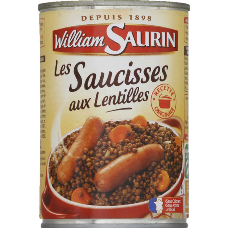 les saucisses aux Lentilles, 840g - WILLIAMS SAURIN