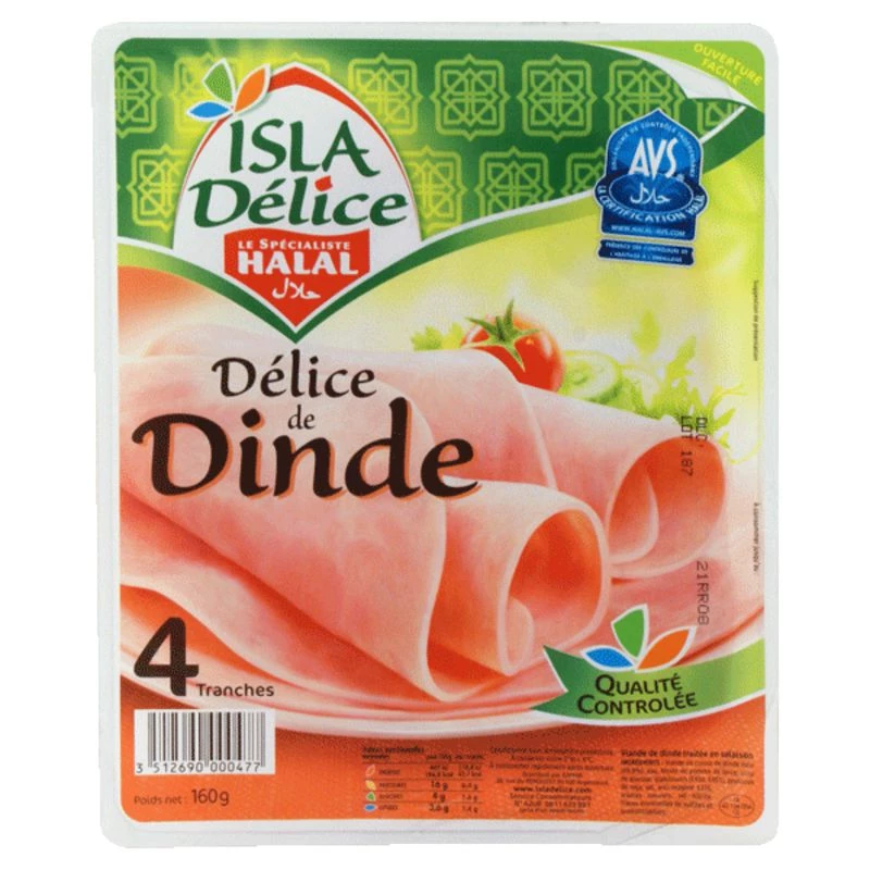 Délice de Dinde Halal, 160g -  ISLA DÉLICE
