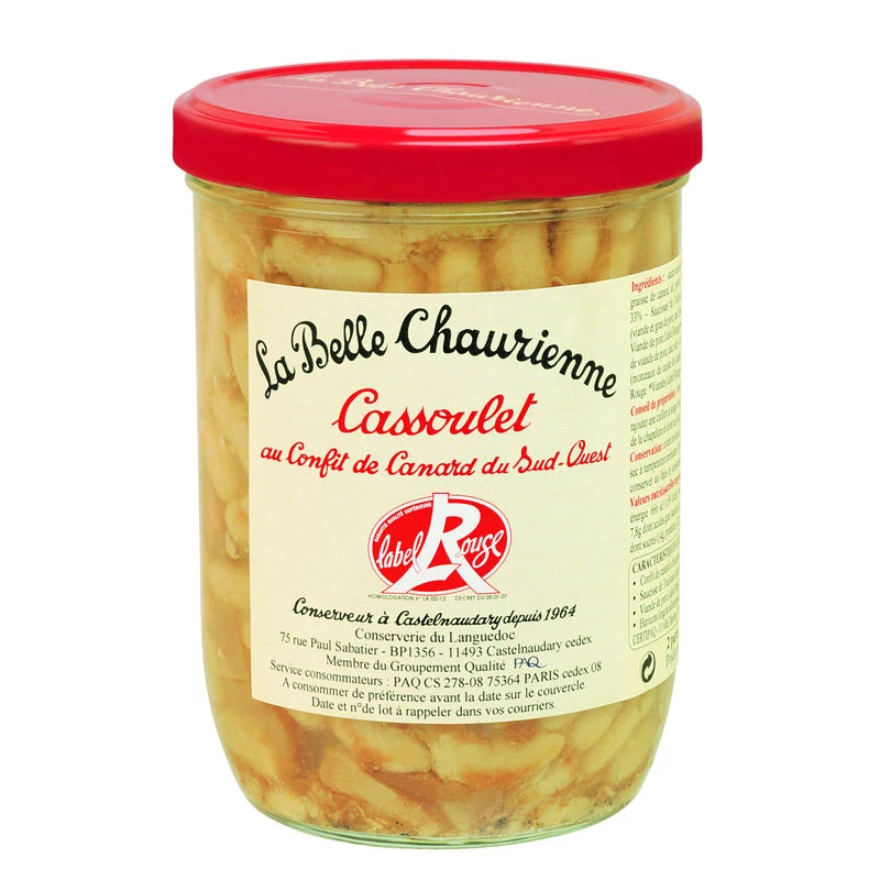 Cassoulet Confit Canard Du Sud Ouest Label Rouge 750g - LA BELLE CHAURIENNE