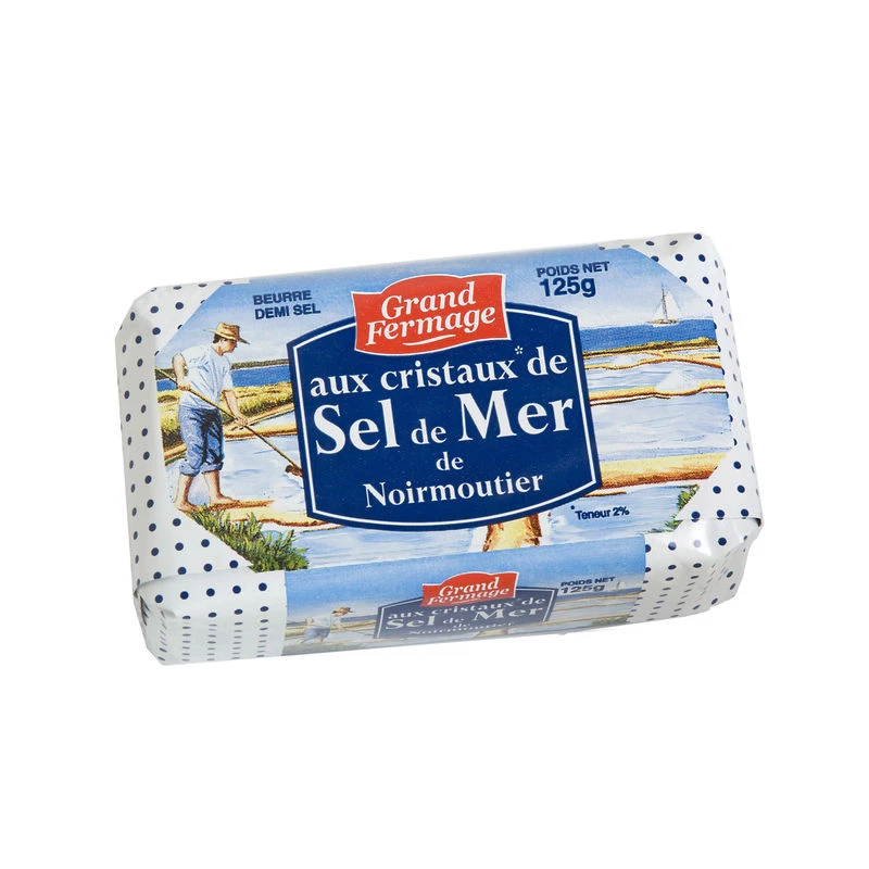 Beurre demi-sel de Noirmoutier 125g - GRAND FERMAGE