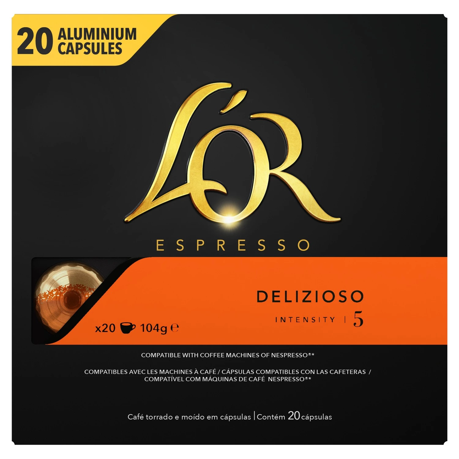 Café Délizioso X20 Capsules Aluminium 104g - L'OR