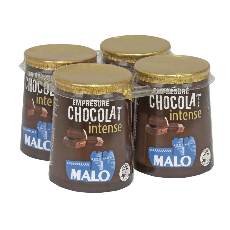 Yaourt emprésuré Chocolat Noir 4x120g - MALO