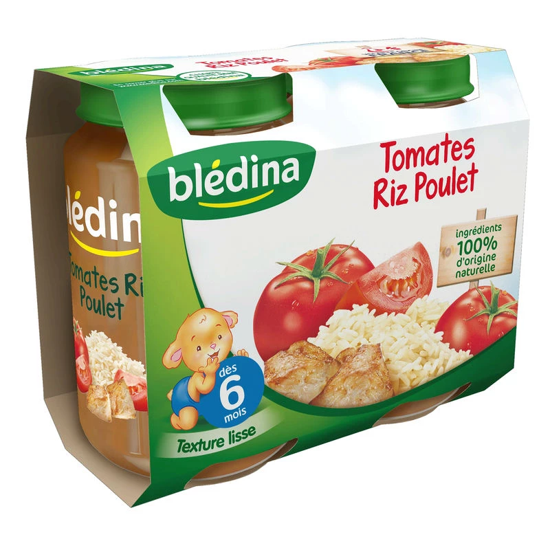 Pots tomates/riz/poulet dès 6 mois 2x200g - BLEDINA