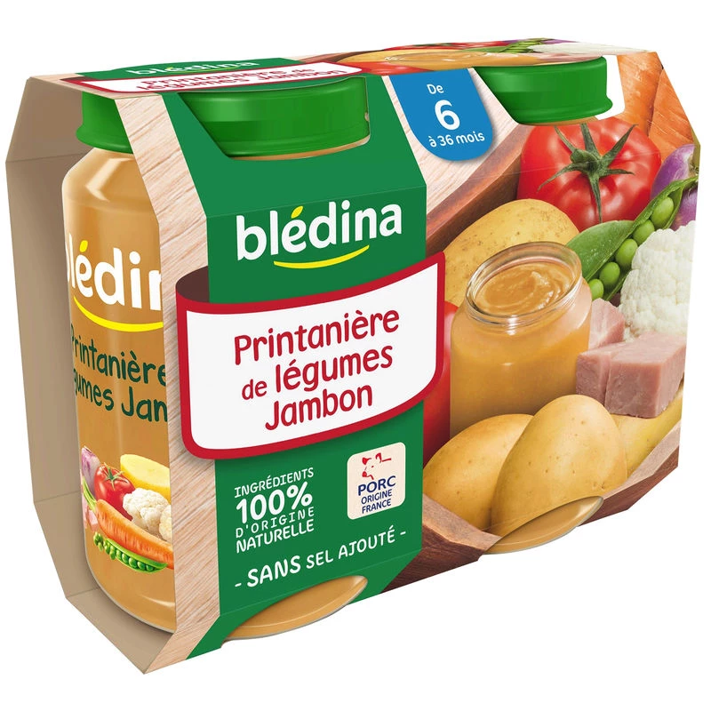 Pots légumes/jambon dès 6 mois 2x200g - BLEDINA