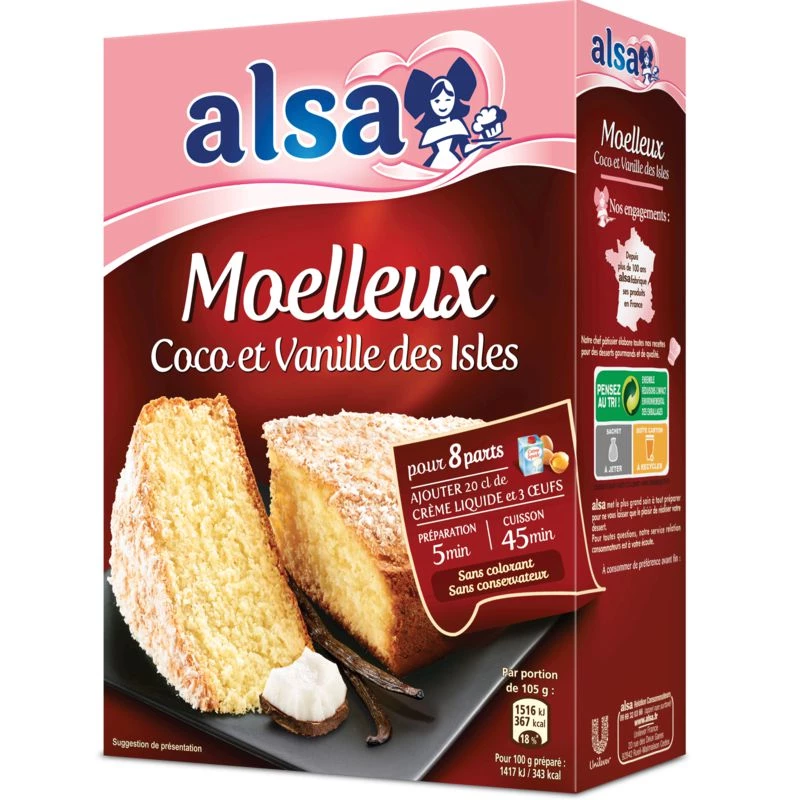 Moelleux coco et vanille des Isles 490g - ALSA