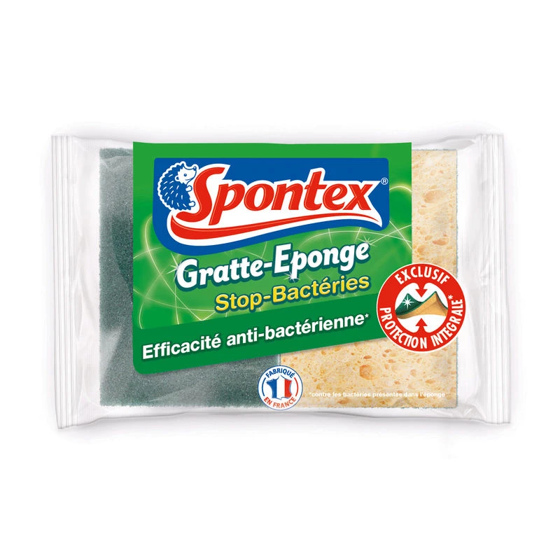 Gratte éponge stop bactéries x2 - SPONTEX