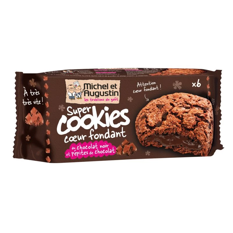 Cookies coeur fondant chocolat noir/ pépites 180g - MICHEL ET AUGUSTIN