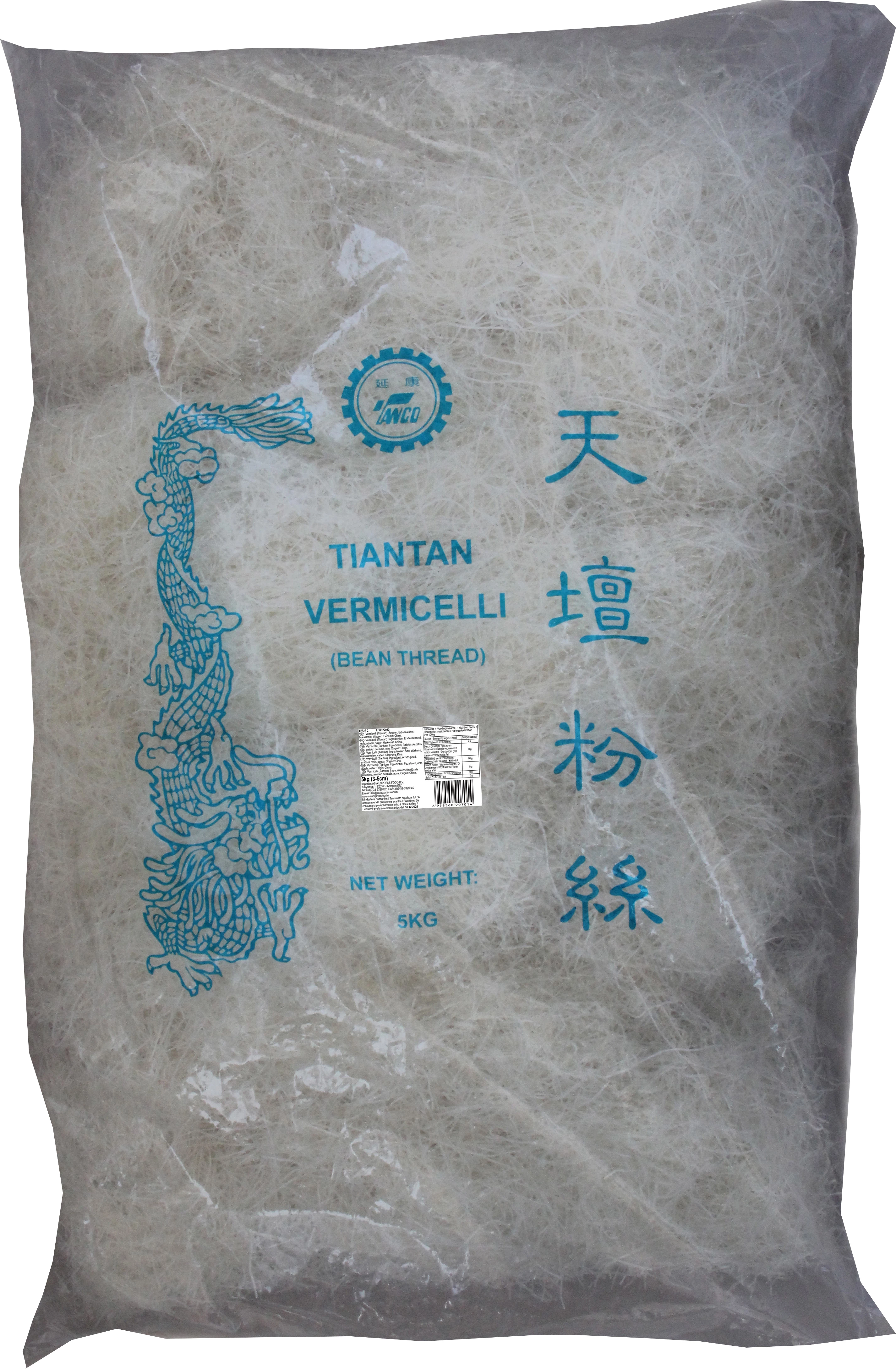 Vermicelles 3-5 cm. (tiantan) 5 Kg - Yanco