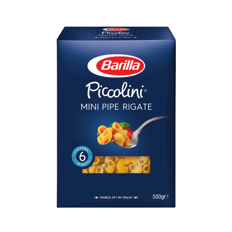 Pâtes Piccolini Mini Pipe Rigate, 500g - BARILLA