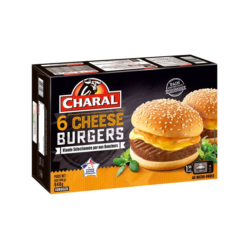 Cheese burgers 6x140g - CHARAL