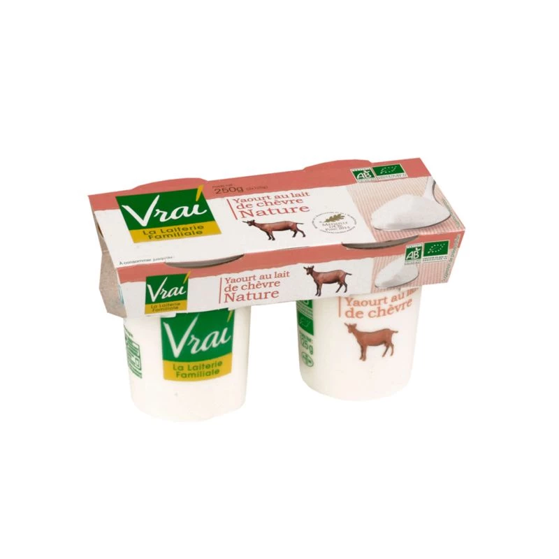 Yaourt au lait de Chèvre nature Bio 2x125g - VRAI