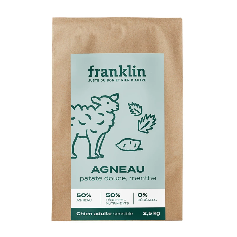 Lamb sweet potato and mint kibble for dogs - FRANKLIN