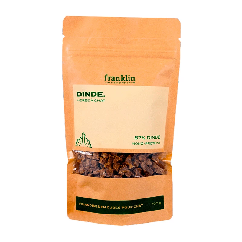 Herbe à chat saveur DINDE 100g - FRANKLIN